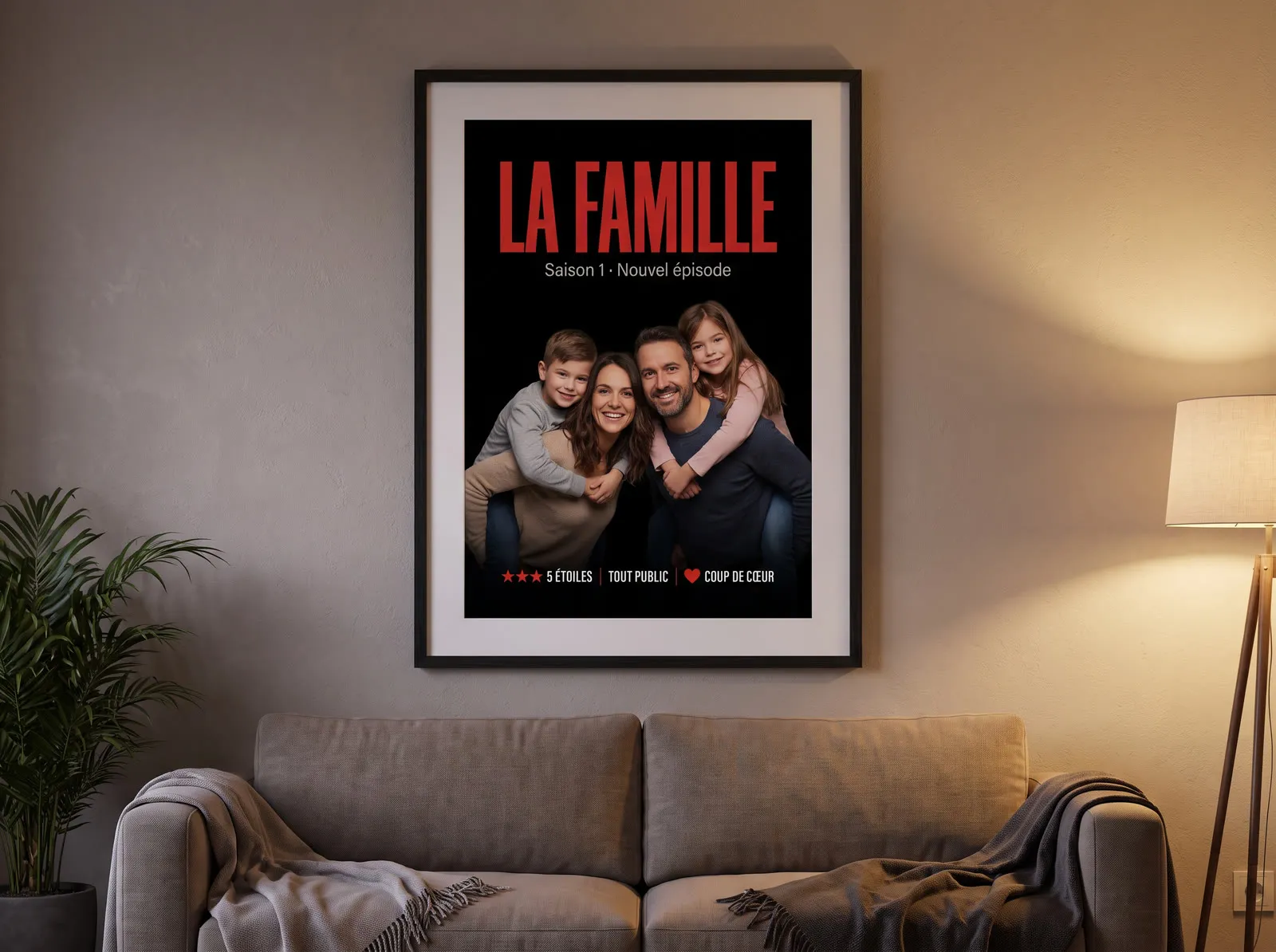 Cadre affiche façon série « La famille »